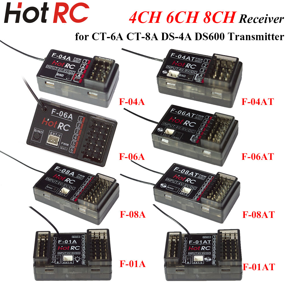 Radio Transmitter 2.4Ghz - HOTRC 2,4GHz 4/6/8-Kanal F-04A F-06AT F-08AT