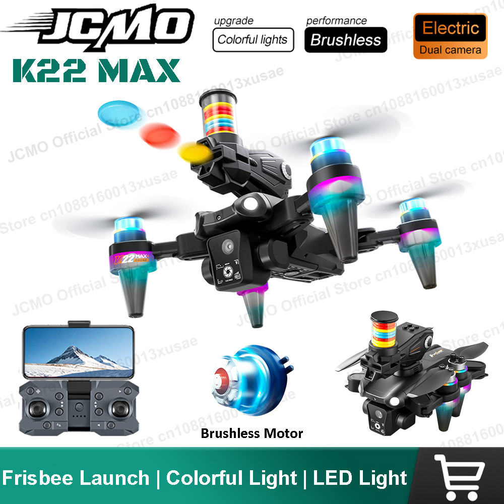 Brushed Drone Motor - JCMO K22 MAX Frisbee-Launch-Drohne Professionelle HD-Doppelkamera
