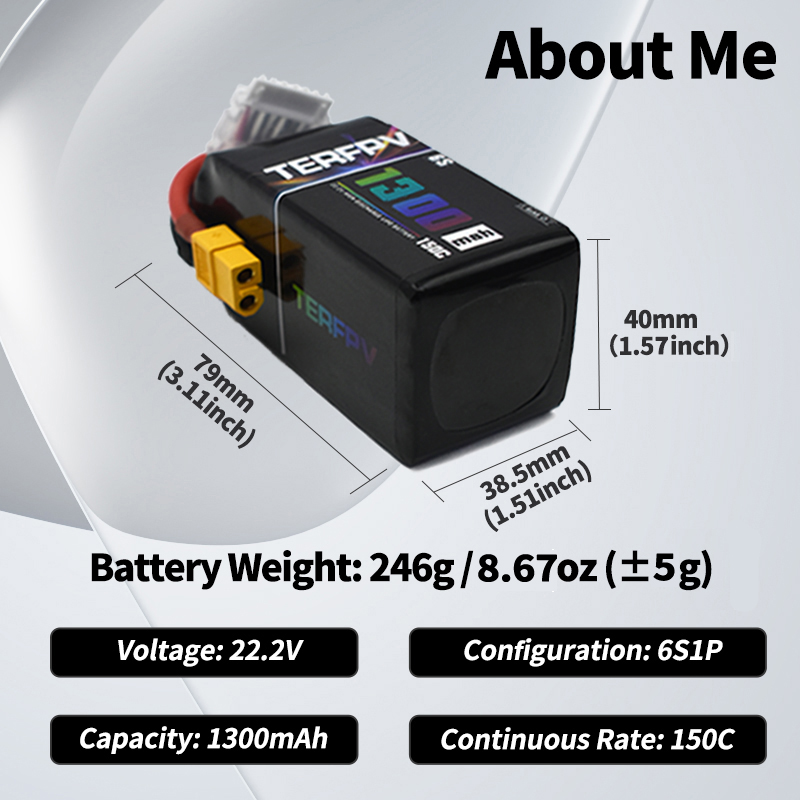 TERFPV Lipo-Akku 6S 22,2V 1300 – Lipo Battery 6S Bewertung und Preis